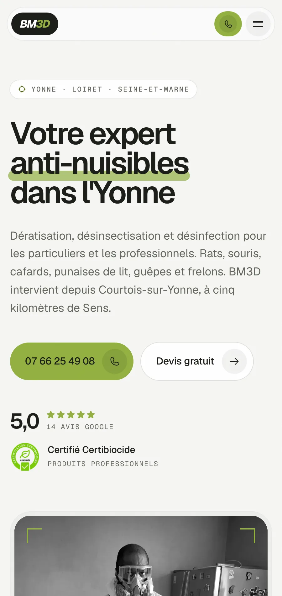 Site BM3D sur mobile